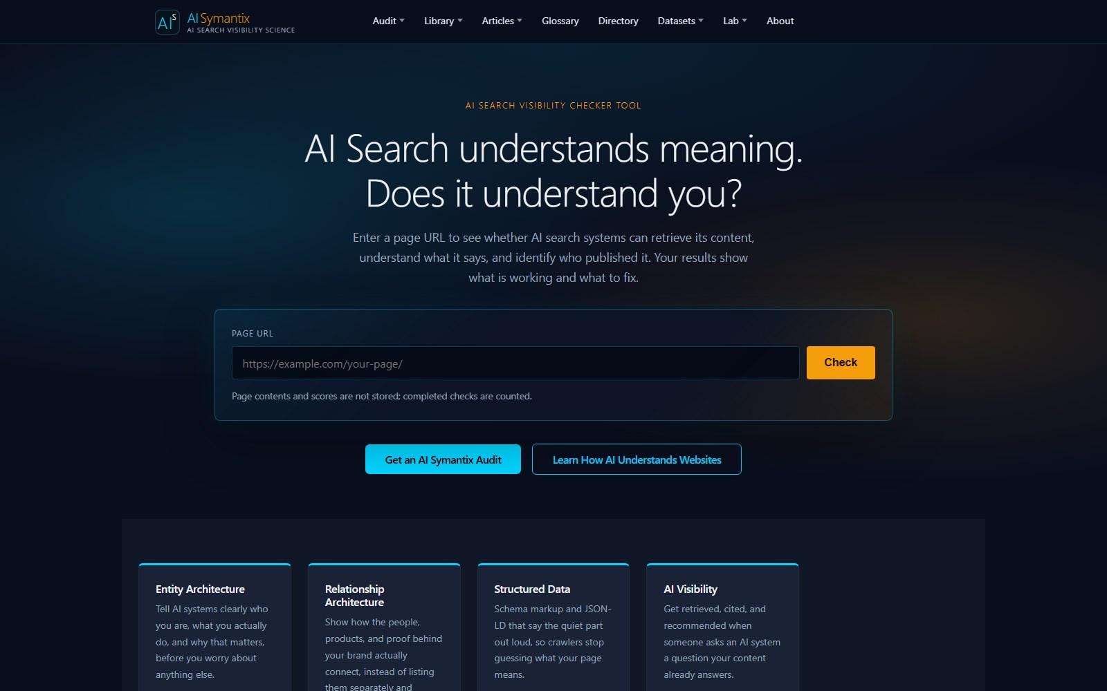 AISymantix.com website homepage snapshot