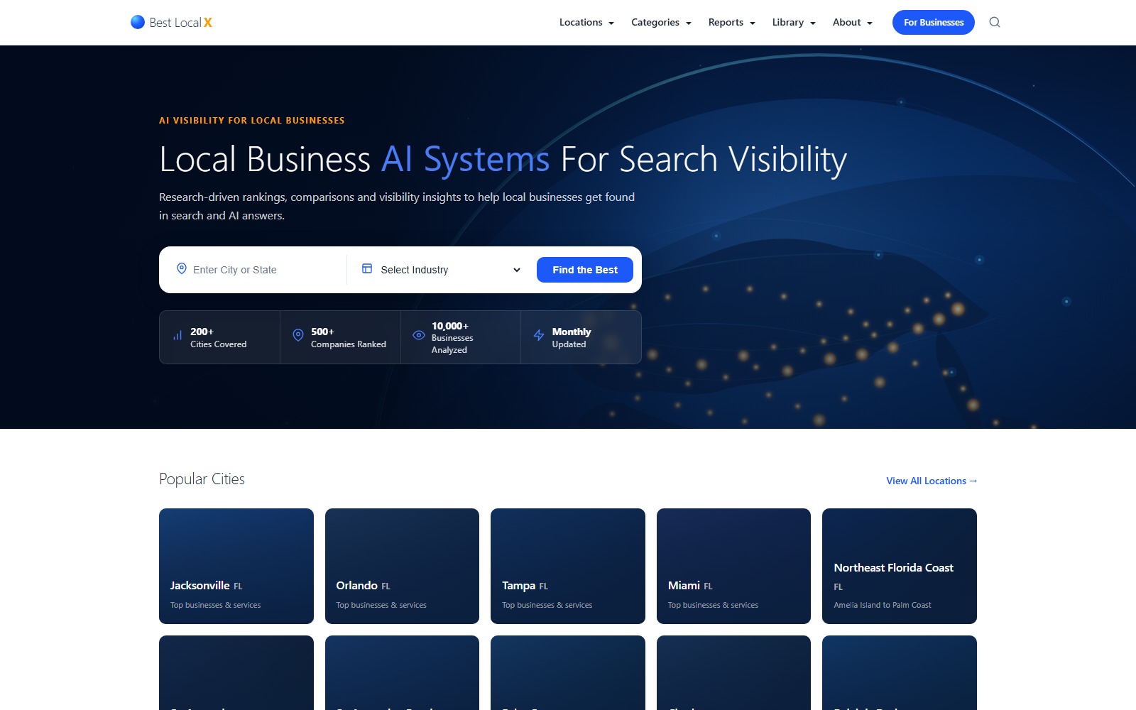BestLocalX.com website homepage snapshot