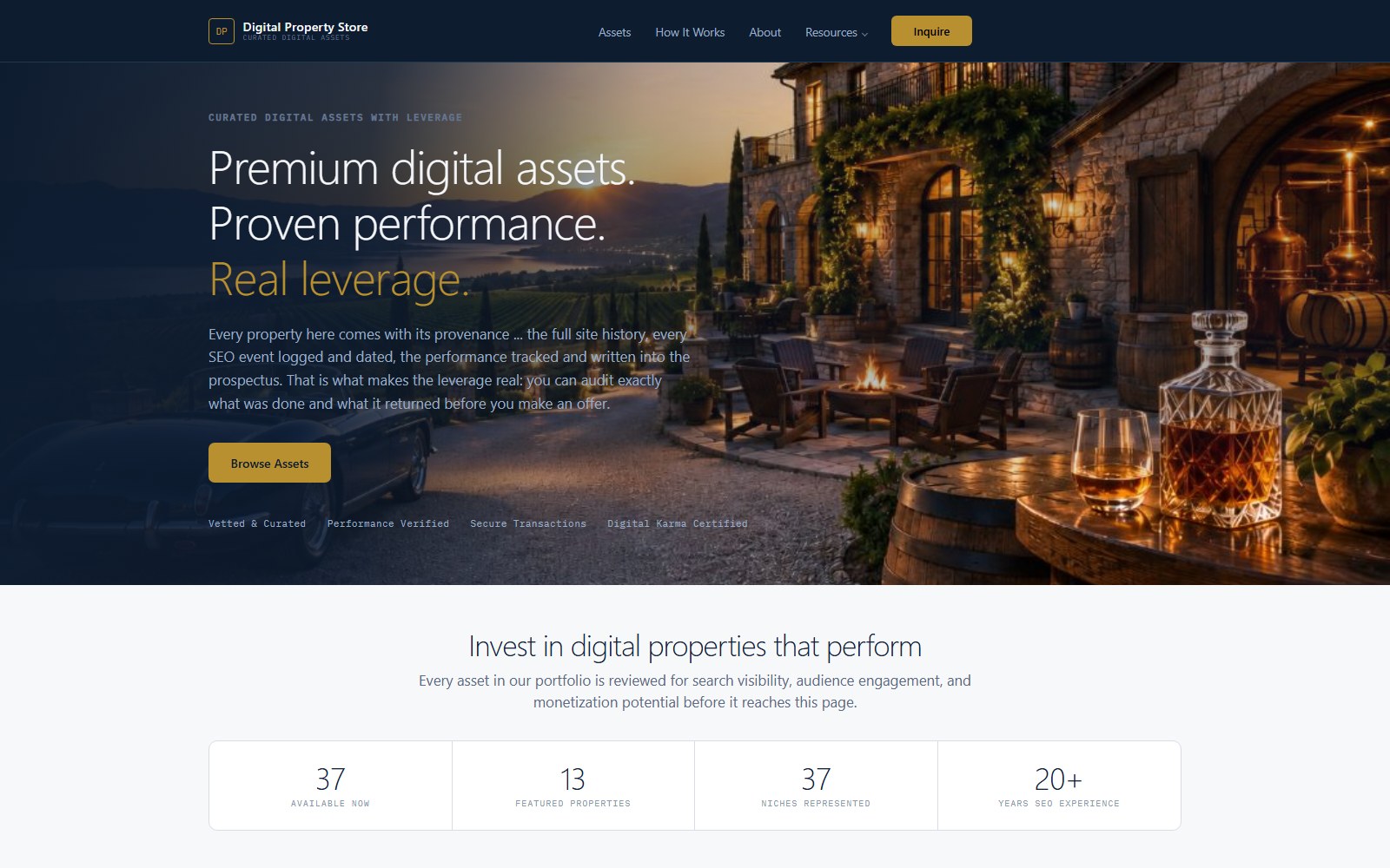 DigitalPropertyStore.com website homepage snapshot