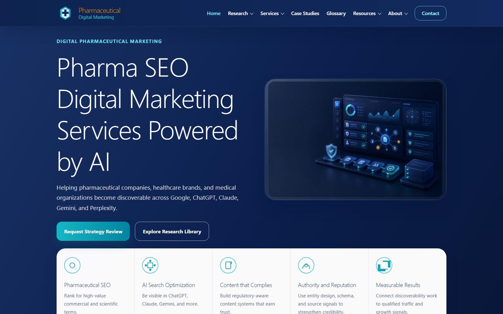 PharmDigitalMarketing.com website homepage snapshot