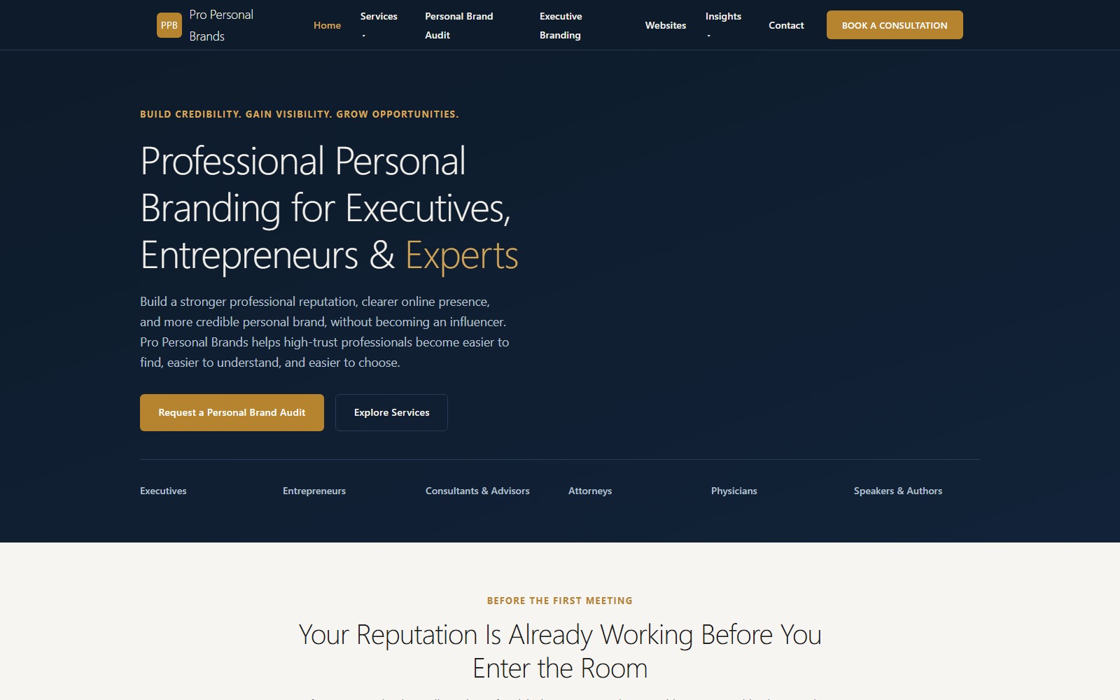ProPersonalBrands.com website homepage snapshot