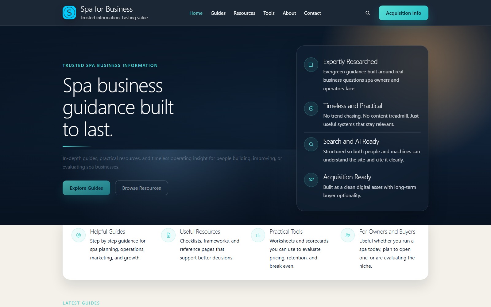 SpaForBusiness.com website homepage snapshot