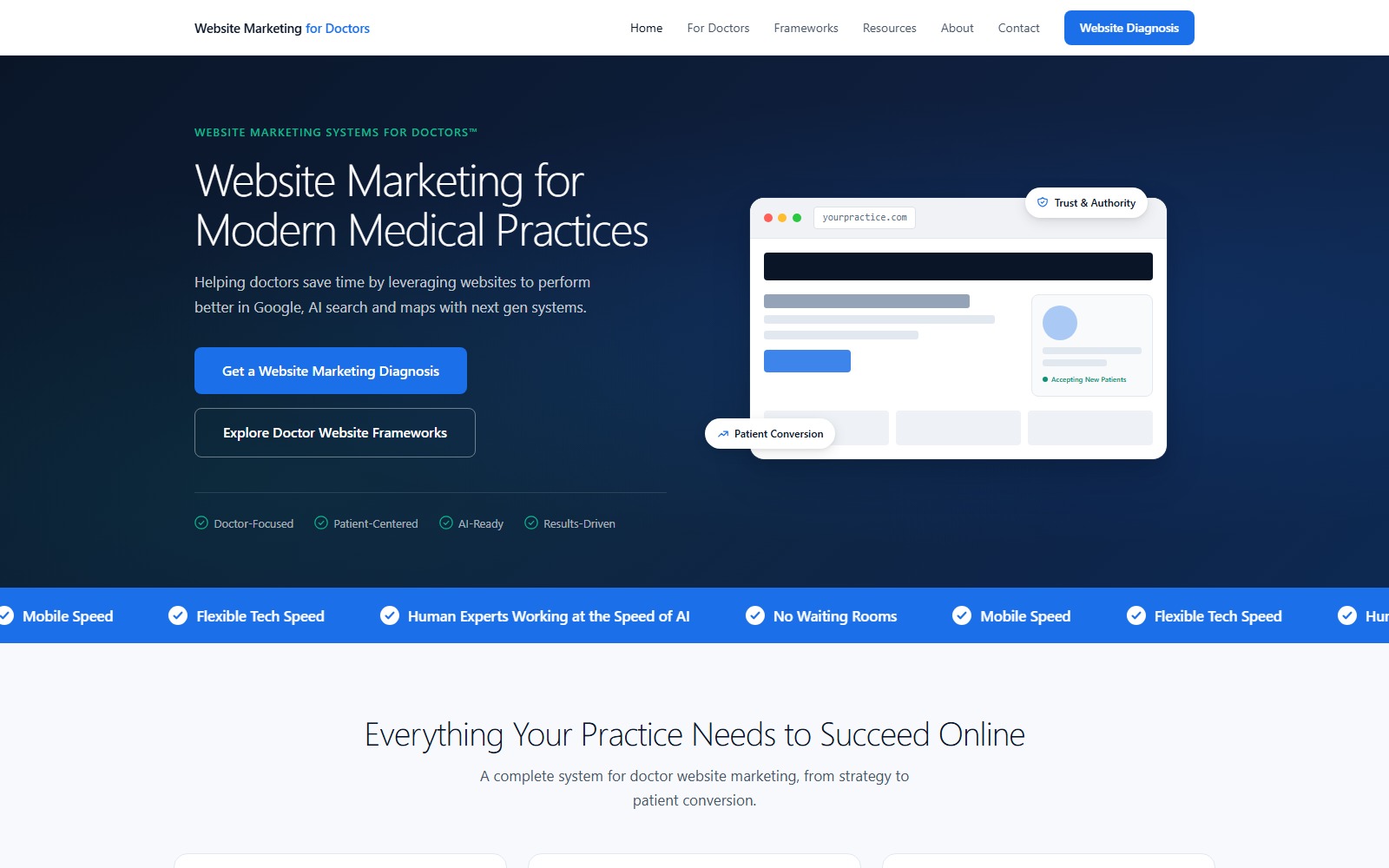 WebsiteMarketingDr.com website homepage snapshot